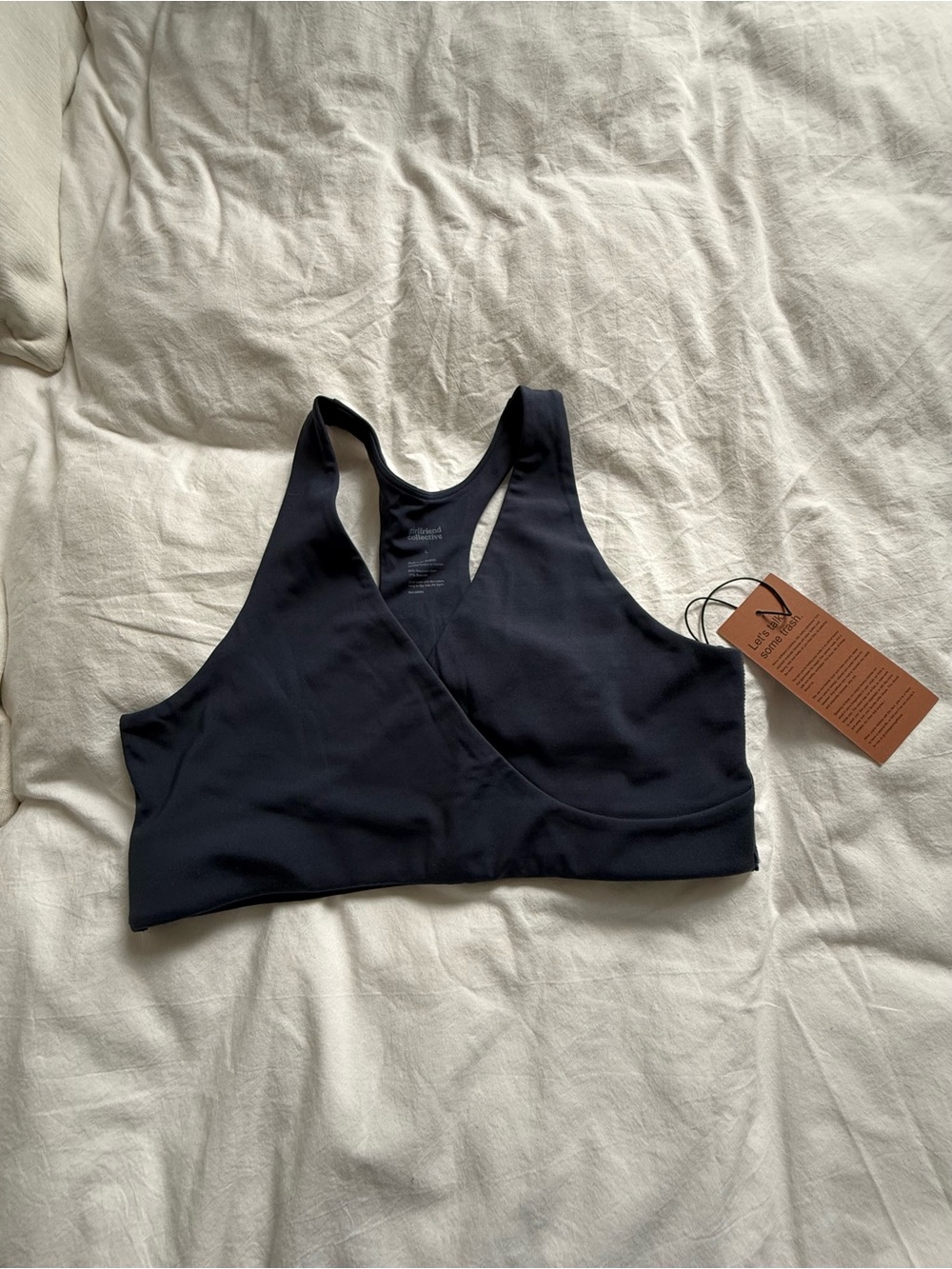 Girlfriend collective Navy blue sports bra